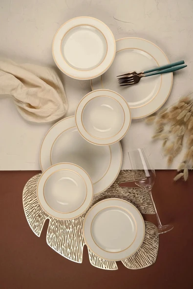 Porser Altın File Yemek Takımı 6 Kişilik 18 Parça BNS18YTPRS1084 - 3