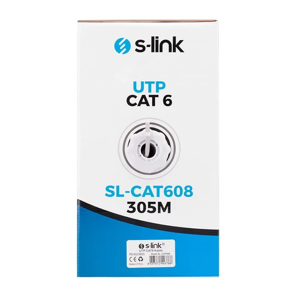S-LINK SL-CAT608 305MT 6MM 24AWG CAT6 KABLO GRİ - 2