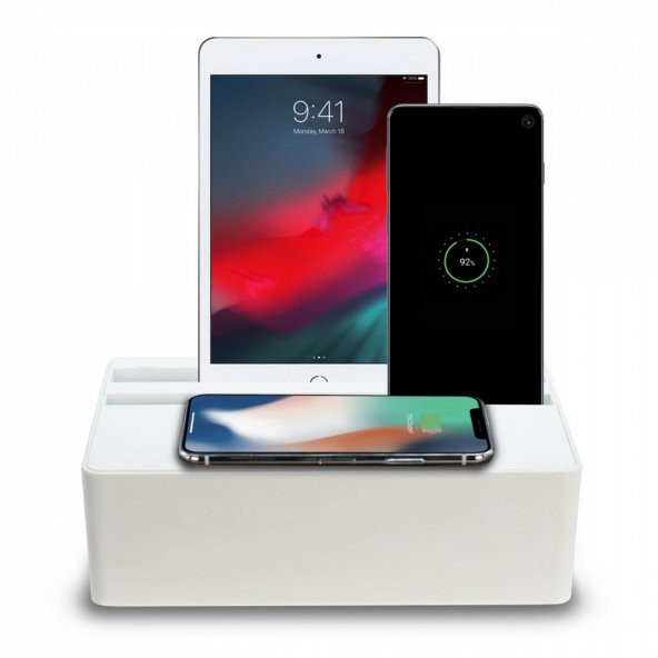 Alldock Wireless Kablosuz Şarj Standı - Beyaz