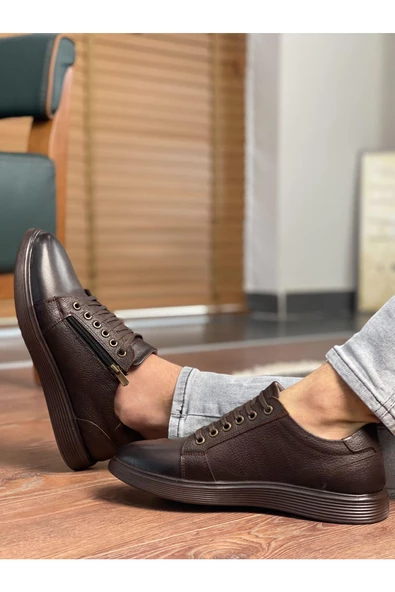 Muggo Pedri Garantili Erkek Günlük Klasik Hakiki Deri Casual Rahat Ortopedik Kışlık Ayakkabı - 12