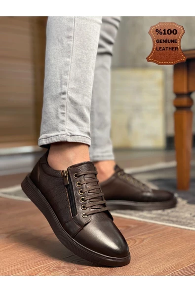 Muggo Pedri Garantili Erkek Günlük Klasik Hakiki Deri Casual Rahat Ortopedik Kışlık Ayakkabı - 8