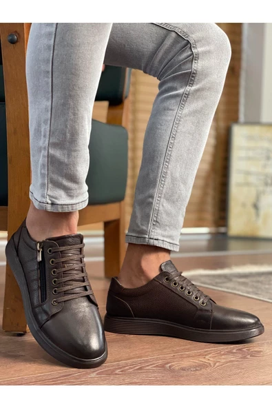 Muggo Pedri Garantili Erkek Günlük Klasik Hakiki Deri Casual Rahat Ortopedik Kışlık Ayakkabı - 9