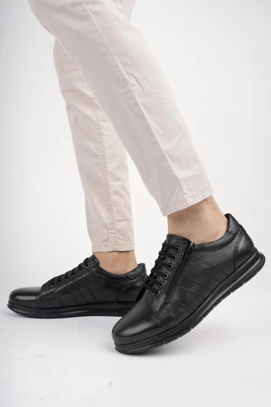 Muggo Pedri Garantili Erkek Günlük Klasik Hakiki Deri Casual Rahat Ortopedik Kışlık Ayakkabı - 4