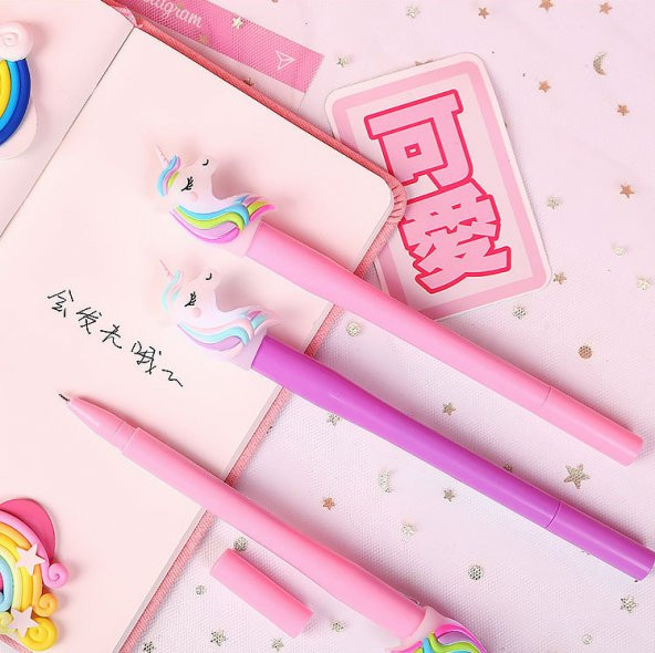 Işıklı Unicorn Jel Mürekkep Kalem Yılbaşı Hediyesi - 4