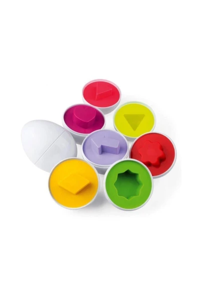 Şekilli Yumurtalar, Eğitici Geometrik Yumurta Bultak 12 Li Bebeğim Ilk Puzzle Setim - 2