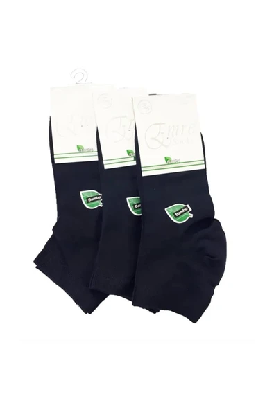 Emre Erkek Bambu Kısa Patik Çorap 0095 - 6 Adet  Beyaz 40-44 - Resim 9