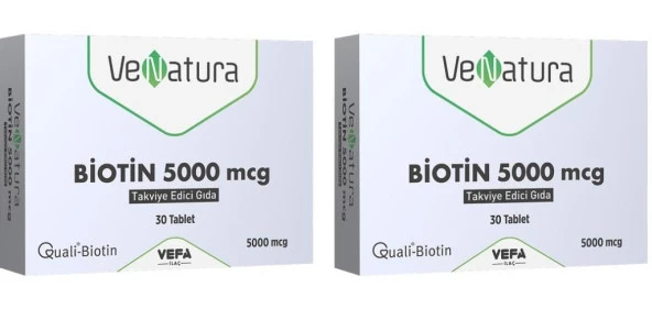Venatura Biotin 5000 mcg 30 Tablet 2 Adet