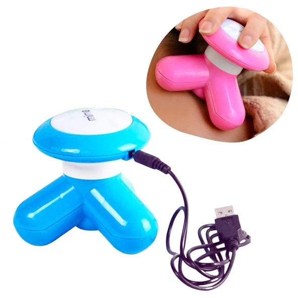 TOPTANBULURUM 3 Başlıklı Titreşimli USB Şarjlı Mini El Masaj Aleti