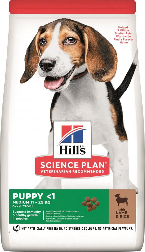 Hills Science Plan Kuzu Etli Orta Irk Yavru Köpek Maması 12+2 Kg