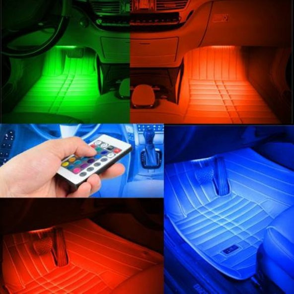 Ssangyong Rexton Araç İçi Ayak Altı Led Sese Duyarlı RGB 12 Led Kumandalı
