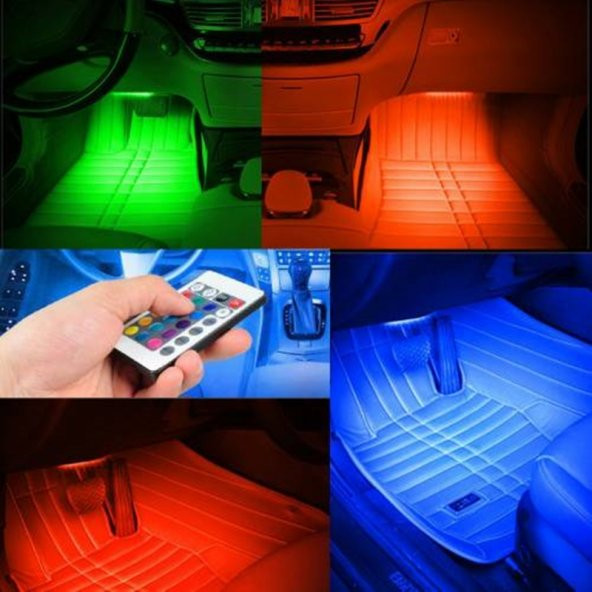 Hyundai Elantra Araç İçi Ayak Altı Led Sese Duyarlı RGB 12 Led Kumandalı