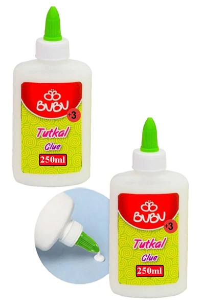 Beyaz Tutkal 250 ml 2 Adet Bubu Beyaz Mobilya Tutkalı 300 gr Ahşap Tutkalı Su Bazlı Çok Amaçlı Beyaz Tutkal