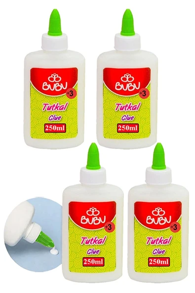 Beyaz Tutkal 250 ml 4 Adet Bubu Beyaz Mobilya Tutkalı 300 gr Ahşap Tutkalı Su Bazlı Çok Amaçlı Beyaz Tutkal