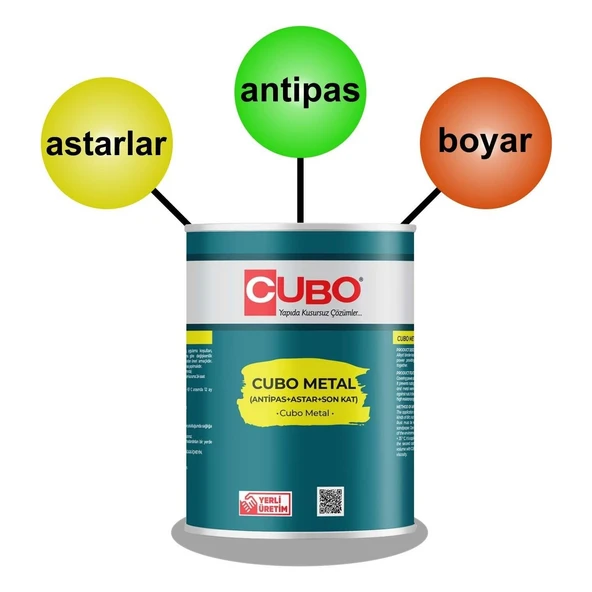 Cubo Metal Pas Boyası Beyaz 0,75 Litre - 2