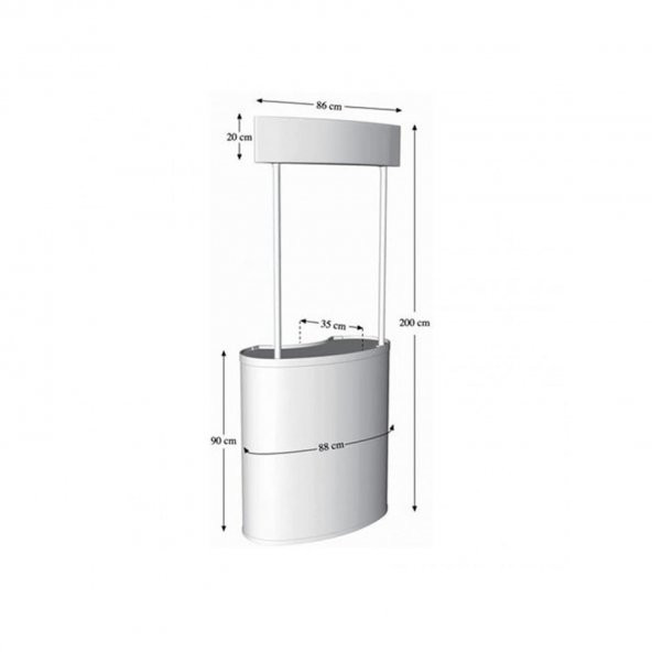 Oval Tanıtım Standı Tattırım Standı Teşhir Standı Fasulye Stand - 2
