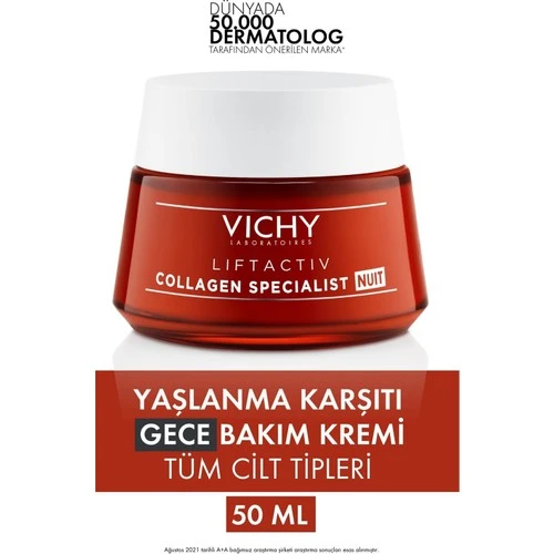 Vichy Liftactiv Collagen Specialist Yaşlanma Karşıtı Gece Bakım Kremi 50 ml