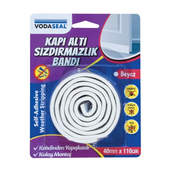 Vodaseal Kapı Altı Sızdırmazlık Bandı 40mmx110cm   Beyaz