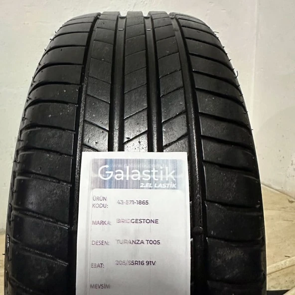 205/55R16 91V Bridgestone Turanza T005 İkinci El Yaz Lastiği - 2