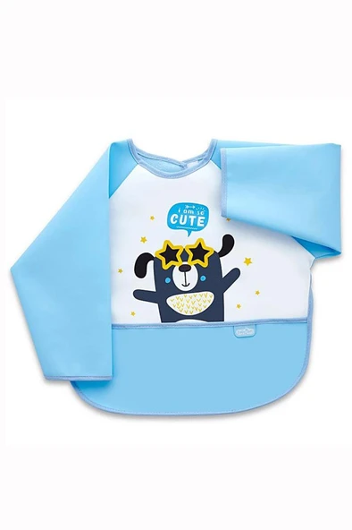 Poli Muşamba Kollu Mama Önlüğü 034 Mavi