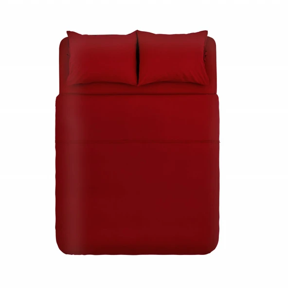 Karaca Home Lucy %100 Pamuk Çift Kişilik Kopanaklı Nevresim Takımı Kırmızı - 5