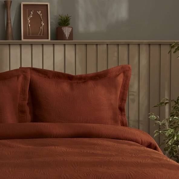 Karaca Home Mocha Çift Kişilik Yatak Örtüsü Terracotta - 3