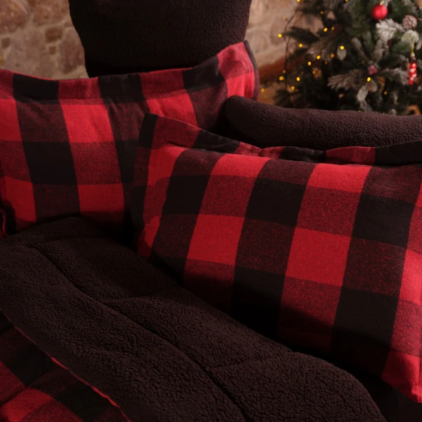 Karaca Home Mountain Kırmızı-Siyah Tek Kişilik Cozy Comfort - 5