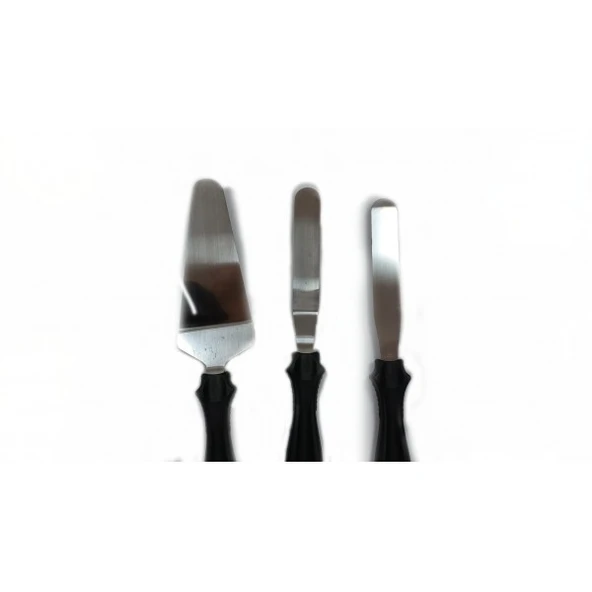 3'lü Eğik Pasta Spatula Seti - 1