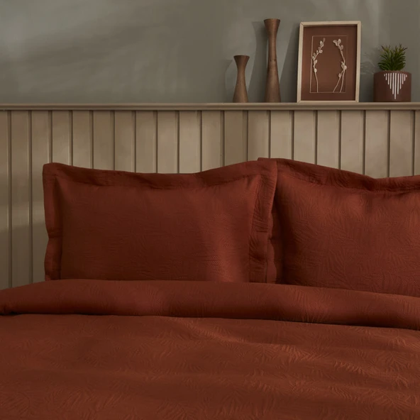 Karaca Home Mocha Çift Kişilik Yatak Örtüsü Terracotta - 5