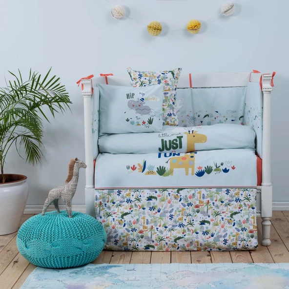 Karaca Home Jungle Boy %100 Pamuk 9 Parça Bebek Uyku Seti