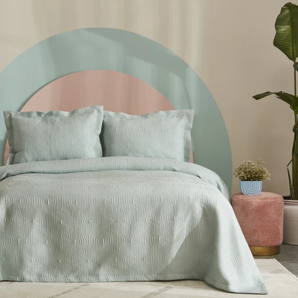 Karaca Home Sunrise Çift Kişilik Yatak Örtüsü Mint