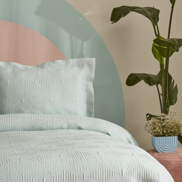 Karaca Home Sunrise Çift Kişilik Yatak Örtüsü Mint - 3