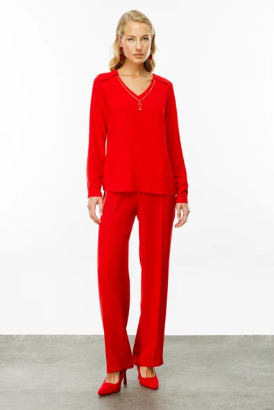 Ekol Kadın Midi Pantolon - Minimalist - Günlük & İş - Yüksek Bel