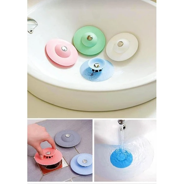 silikon kapak  süzgeçli filtre banyo-lavabo süzgeç kapağı 1 adet ürün görseli