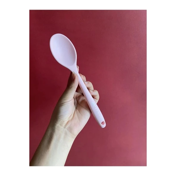Ivory silikon kaşık ısıya dayanıklı ve sert ısıya dayanıklı silikon kaşık pembe ürün görseli