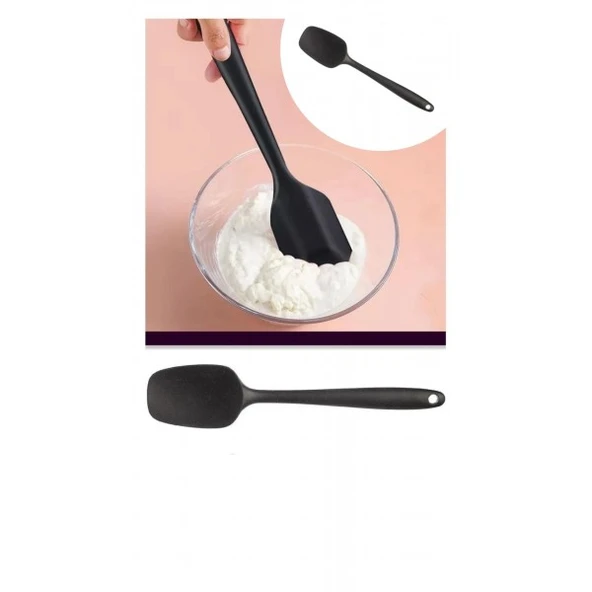 Siyah Isıya Dayanıklı Silikon Kaşık ürün görseli