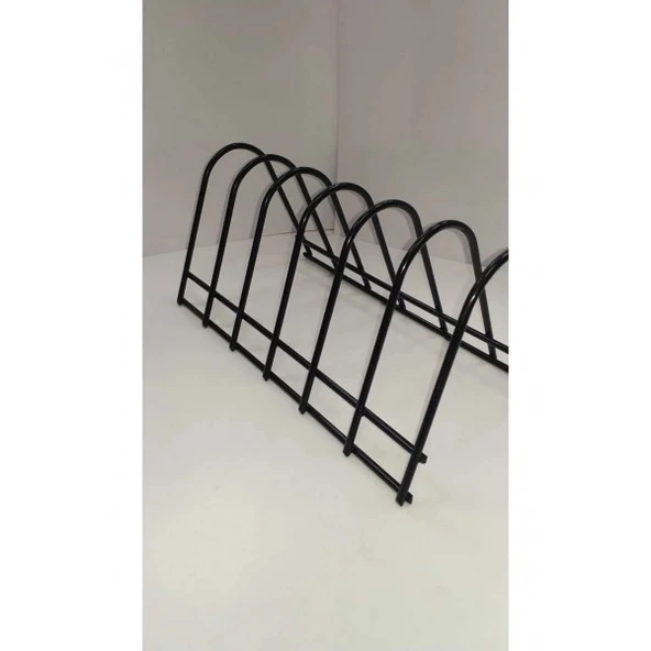 Metal siyah 6 bölmeli tabak standı - 1
