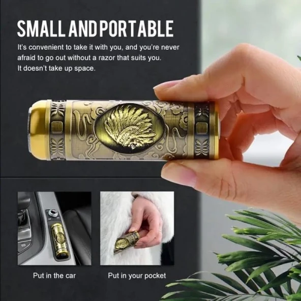 Şarjlı Mini (cep boy) Traş Makinesi - Vintage Model ürün görseli