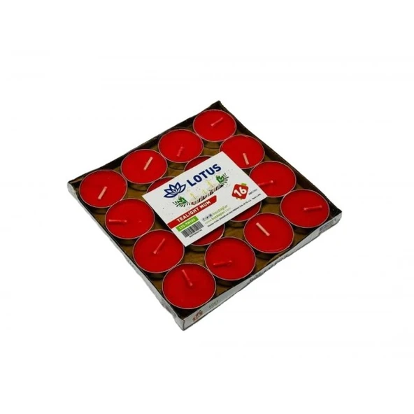 Tealight mum 32'li kırmızı renk yuvarlak mum