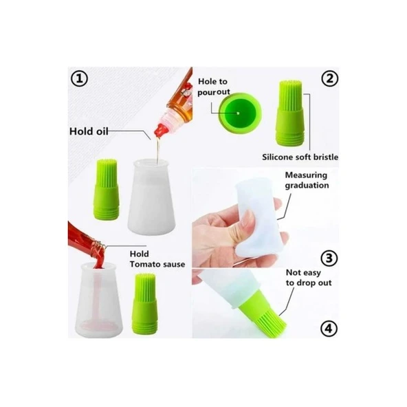 Hazneli Silikon Yağ, Yumurta Gözleme Ve Sos Fırçası pişirme yağ fırçası silikon ürün görseli