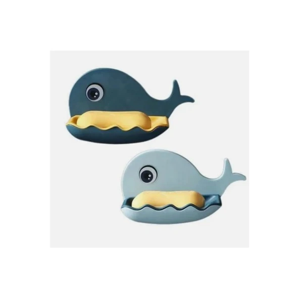 4'lü Balina Balık Desenli Su Giderli Sabunluk ürün görseli