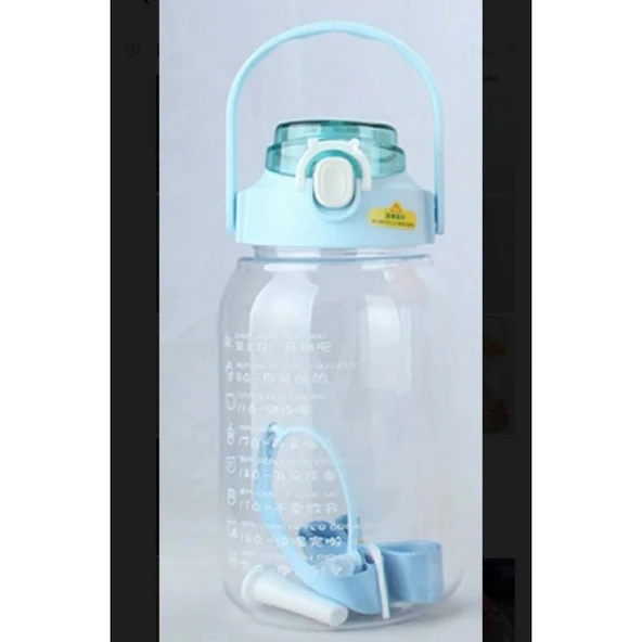 Motivasyon Su Matarası Yeni Nesil Şeffaf Askılı 1.6 Litre MAVİ Yeni Nesil Şeffaf Askılı 1.6 Litre - 1