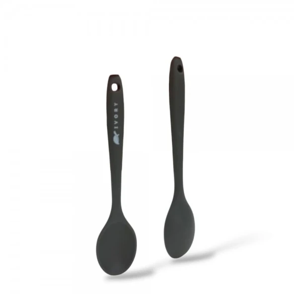 İvory silikon tatlı yemek kaşığı GRİ (20cm) ürün görseli