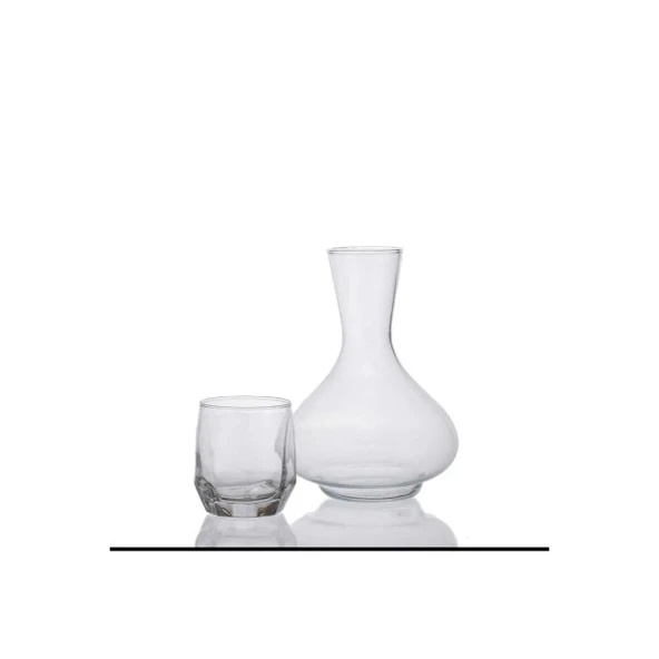 Cam Sürahi Bardaklı Dekoratif 600 Ml Baş Ucu Sühahisi ürün görseli