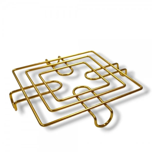 Metal gold  tezgah üstü kare çaydanlık-tencere altlığı ürün görseli