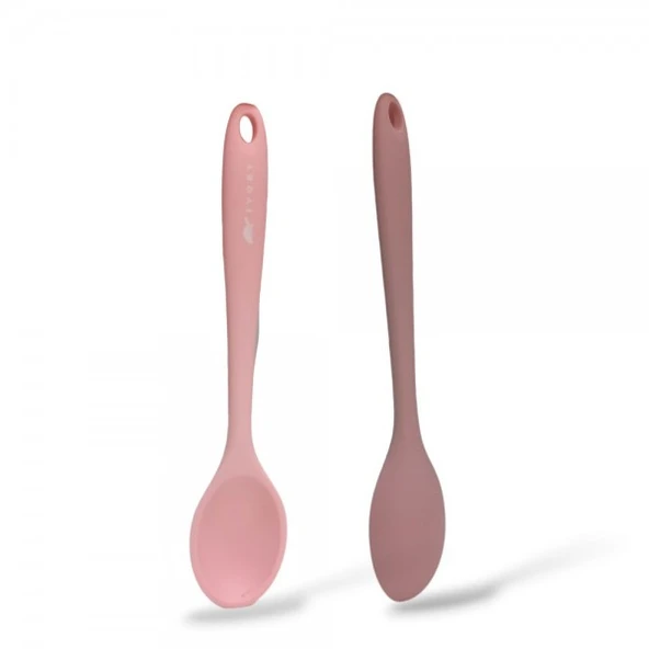 İvory silikon tatlı yemek kaşığı PEMBE (20cm) ürün görseli