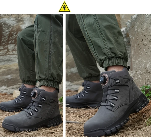 Bauwelt Kompozit Burun Ultra Hafif İş Güvenlik Botu Otomatik Bağcık Delinmez Kevlar Su Geçirmez - 2
