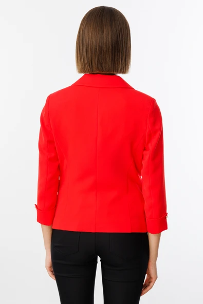 Ekol Minimalist 3/4 Kol Kadın Blazer Ceket - Günlük & Ofis Şıklığı - 2