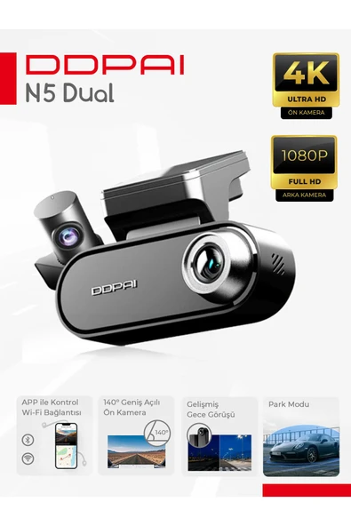 Ddpai N5 Dual 4K Ön ve Arka Araç Kamerası Seti