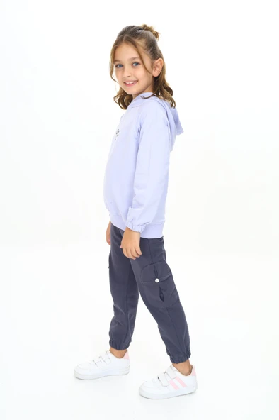 Toontoy Kız Çocuk Trend Of Fashıon Baskılı  Kapüşonlu Eşofman Takım - 11