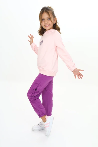 Toontoy Kız Çocuk Trend Of Fashıon Baskılı  Kapüşonlu Eşofman Takım - 2